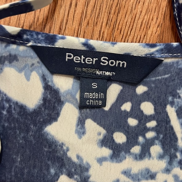 Peter Som Blue White High Low Lace Dress Sz S - Picture 6 of 10